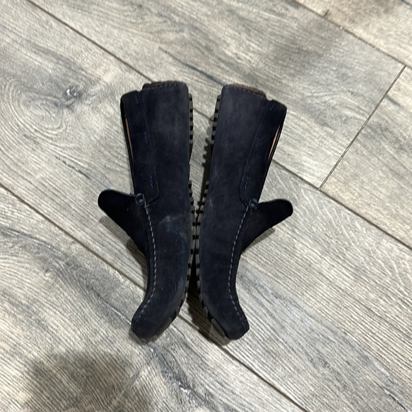 • Boss • Men’s Leather Suede Loafers  Moccasins Navy Blue  Size 6 - Picture 3 of 5